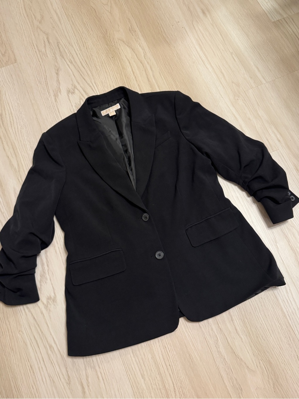 Michael Kors Black Blazer jacket scrunched 3/4 sleeves size 14